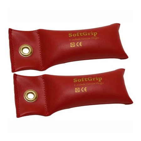 Fabrication Enterprises CanDo SoftGrip Hand Weight, 1.5 lb., Red, 1 Pair 10-0352-2